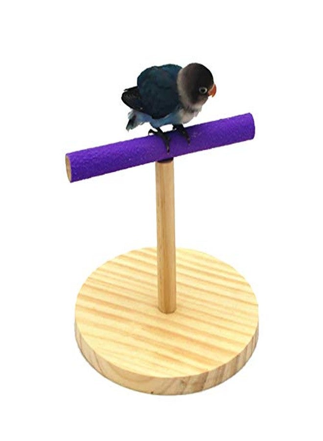 Western Era Bird Playful Wood Sand Table Stand, Cage Accessory Perch Bird Toy for Budgies, Cockatiel, Parrot and Same Size Birds - Image 1